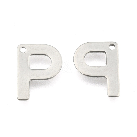 Tarnish Resistant 304 Stainless Steel Letter Charms STAS-O072-P-1