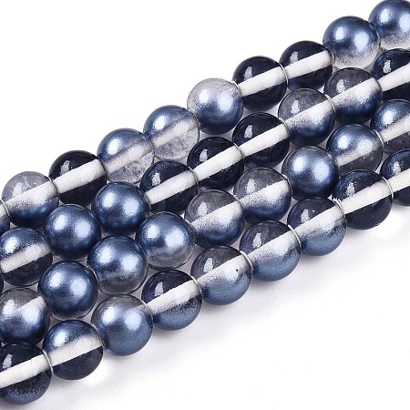 Baking Paint Transparent Glass Beads Strands DGLA-N011-8mm-08-1