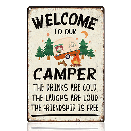 Vintage Metal Tin Sign AJEW-WH0436-319-1