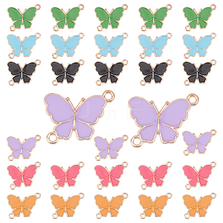 SUNNYCLUE 30Pcs 5 Colors Alloy Enamel Links ENAM-SC0002-49-1