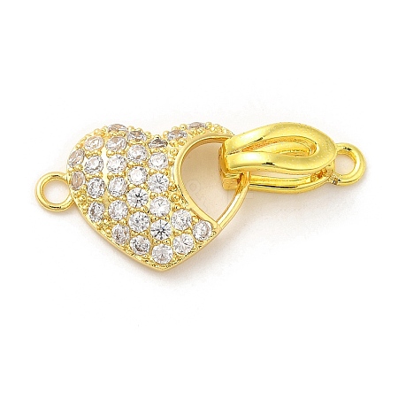 Rack Plating Brass Micro Pave Clear Cubic Zirconia Enhancer Shortener Bails KK-H447-10G-1