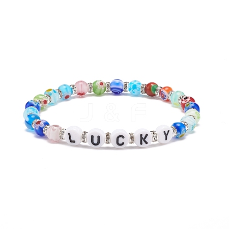 Word Lucky Bracelet BJEW-JB08584-03-1