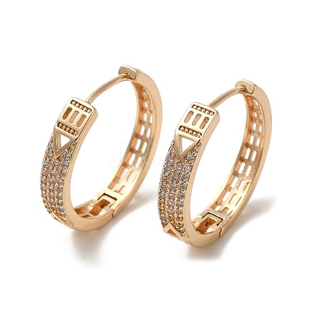 Brass Cubic Zirconia Hoop Earrings for Women EJEW-M238-04KCG-1