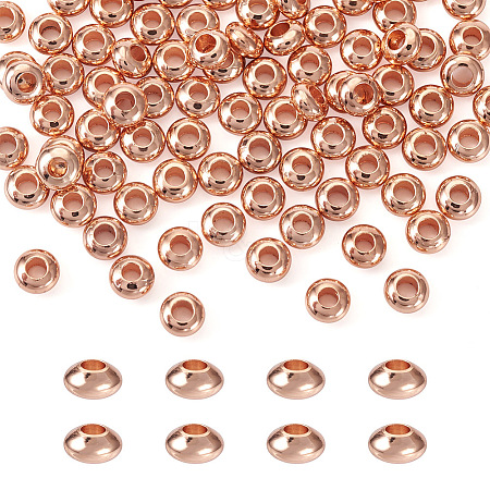 Mega Pet 100Pcs Brass Flat Round Spacer Beads KK-MP0001-01-1