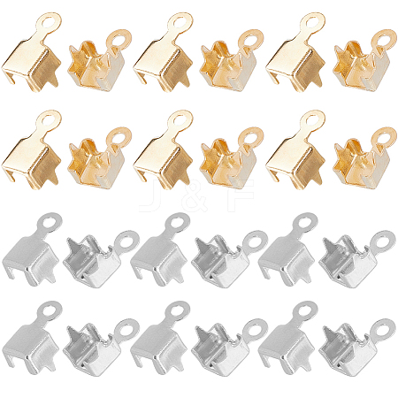 300Pcs 2 Colors Brass Pendant Rhinestone Settings KK-SC0004-55-1