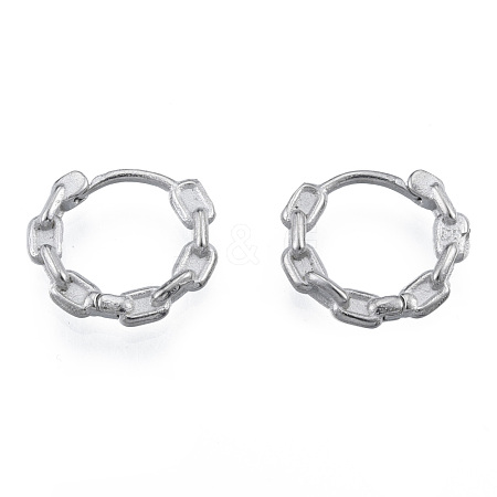 316 Surgical Stainless Steel Chain Shape Hoop Earrings for Men Women EJEW-N052-07-1