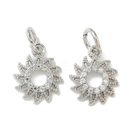 Brass Micro Pave Cubic Zirconia Pendants KK-D386-16P-01-1