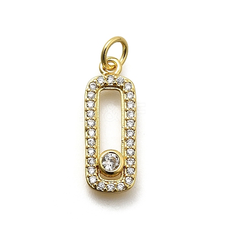 Brass Micro Pave Cubic Zirconia Pendants KK-Z093-44G-1