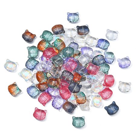 100Pcs 10 Colors Transparent Lampwork Beads GLAA-CJ0001-79-1