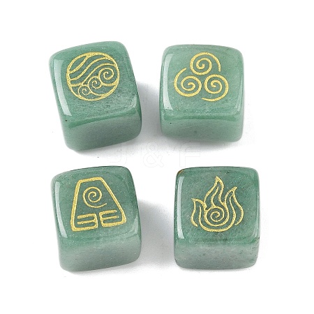 4Pcs 4 Styles Natural Green Aventurine Display Decorations G-F786-03A-05-1