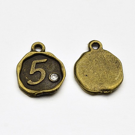 Antique Bronze Plated Alloy Rhinestone Charms LS-ALRI-J153-05-NF-1