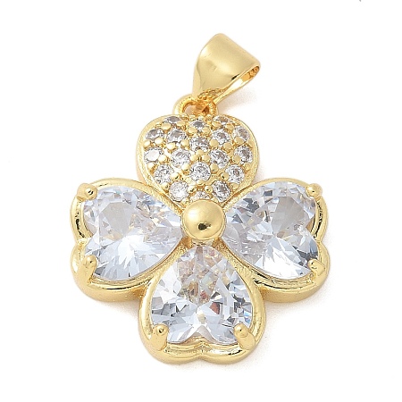 Brass Micro Pave Cubic Zirconia Pendants KK-K298-07A-G-1