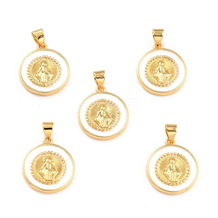 Brass Enamel Pendants KK-P209-03G-02-RS-1