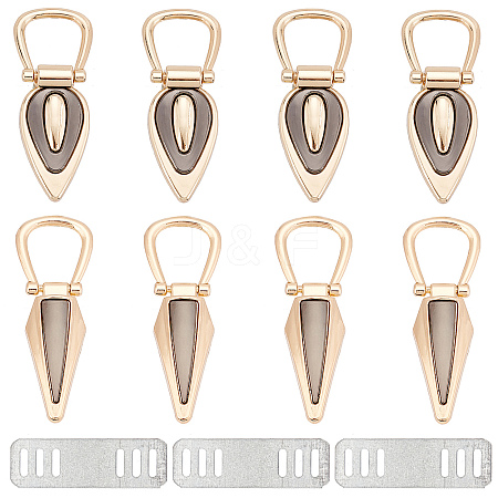 8Pcs 2 Style Zinc Alloy Bag Lock Accessories FIND-WR0004-47-1