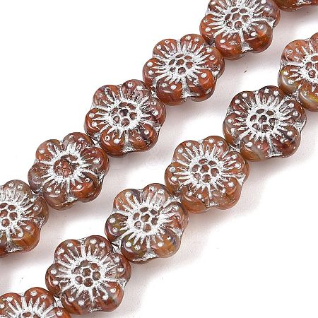Czech Pressed Glass Beads GLAA-I061-32B-1