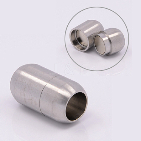 Tarnish Resistant 304 Stainless Steel Magnetic Clasps with Glue-in Ends STAS-E006-79-1