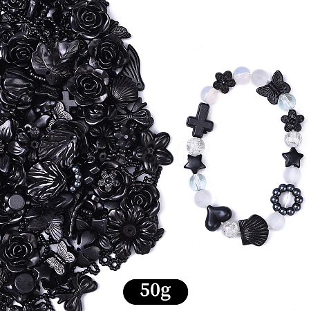 50G Acrylic Pearly Lustre Beads OACR-YW0002-63B-1