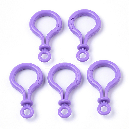 Opaque Solid Color Bulb Shaped Plastic Push Gate Snap Keychain Clasp Findings LS-KY-T021-01H-1