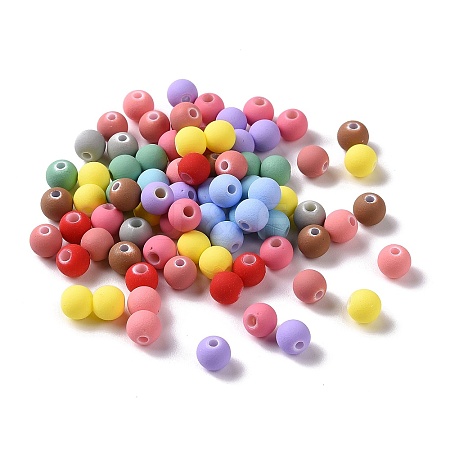 Spray Painted ABS Plastic Beads KY-G025-08A-1