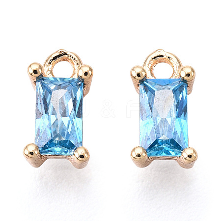 Brass Cubic Zirconia Charms X1-KK-S350-367H-1