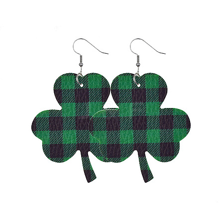 Saint Patrick's Day Imitation Leather Dangle Earrings FS-WG4E1C6-05-1
