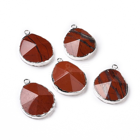 Natural Red Jasper Jasper Pendants G-I207-14P-S-1