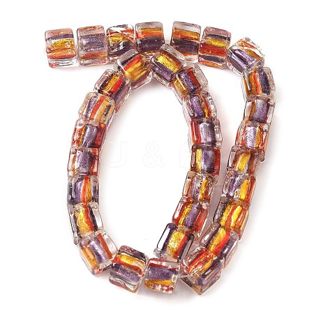 Silver Foil Glass Beads FOIL-D074-01D-1