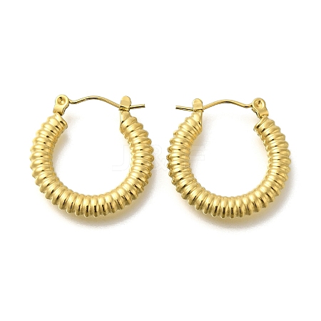 PVD Vacuum Plating 304 Stainless Steel Stripe Ring Hoop Earrings for Women EJEW-S227-71G-1