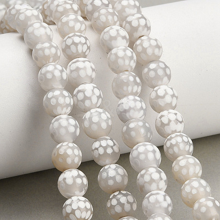 Tibetan Style dZi Beads Strands GG-NH0001-A04-8MM-1