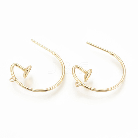 Brass Stud Earring Findings X-KK-S345-187-1