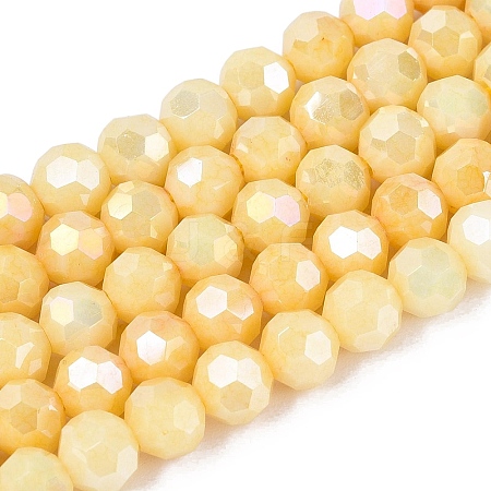 Anti-Tarnish Electroplate Glass Beads Strands EGLA-ZX010-6mm-13-1