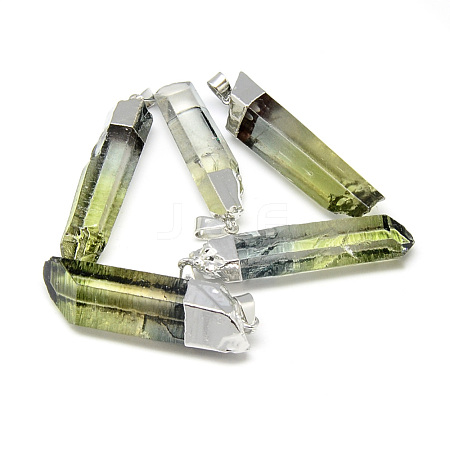 Natural Quartz Crystal Pointed Pendants G-S265-08A-1