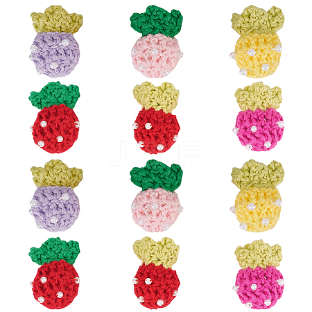 12Pcs 6 Colors Hand Crochet Wool Ornament Accessories DIY-DR0001-09-1