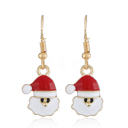 Simple Christmas Alloy Dangle Earrings LJ9715-7-1