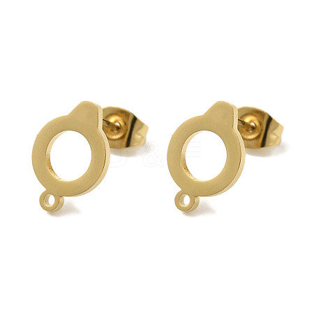 Ion Plating(IP) 304 Stainless Steel Stud Earring Findings STAS-I206-55G-1