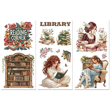 3 Sheets 3 Styles PVC Waterproof Decorative Stickers DIY-WH0404-106-1