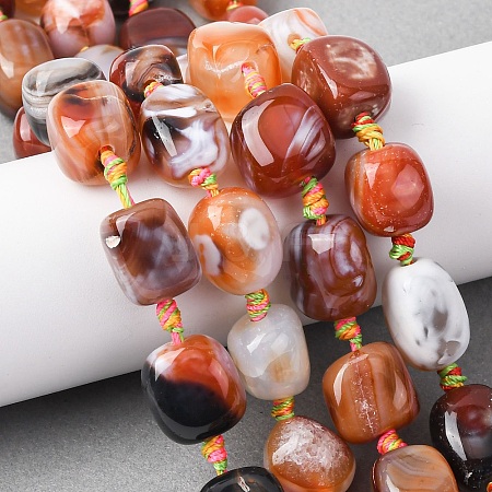 Natural Fire Crackle Agate Beads Strands G-P605-C01-01-1
