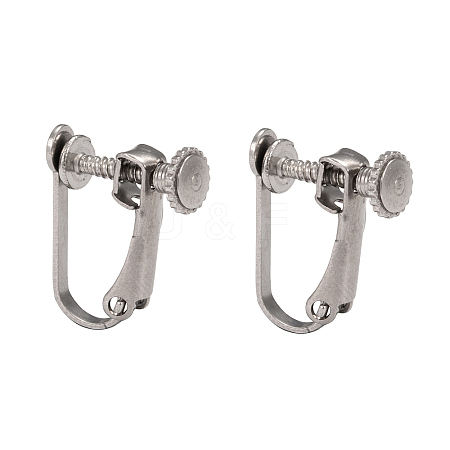 Tarnish Resistant 304 Stainless Steel Clip-on Earring Settings X-STAS-Q227-01-1