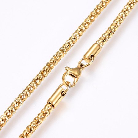 304 Stainless Steel Popcorn Chain Necklaces MAK-L015-23E-1