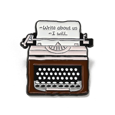 Typewriter with Letter Enamel Pins JEWB-R050-01EB-02-1