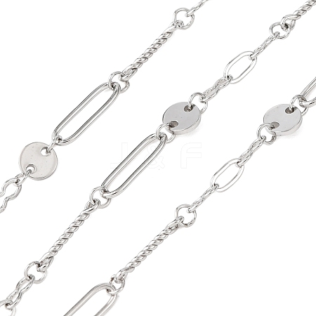 304 Stainless Steel Oval with Flat Round Link Chains CHS-H117-05P-1