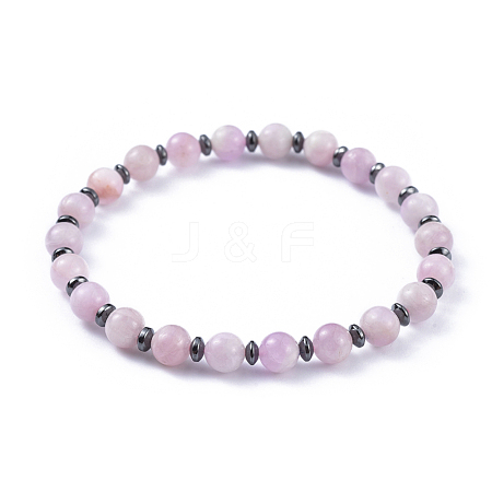 Natural Kunzite Stretch Bracelets BJEW-JB04493-01-1