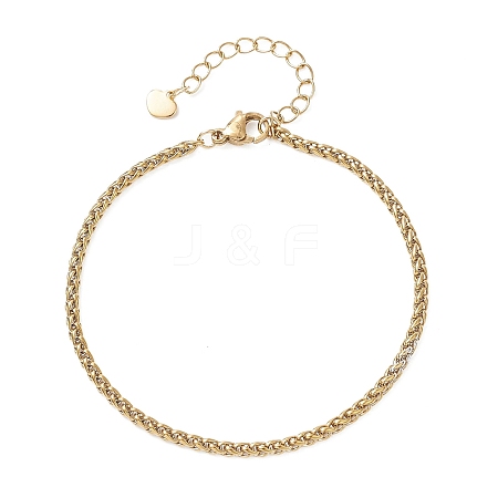 304 Stainless Steel Wheat Chains Bracelets for Women BJEW-JB12915-01-1