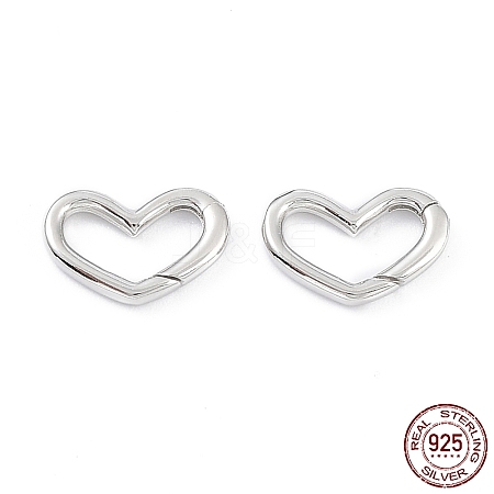 Rhodium Plated 925 Sterling Silver Spring Gate Rings STER-K173-25P-1