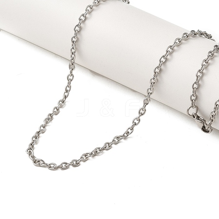 202 Stainless Steel Cable Chain Necklaces STAS-A100-11P-1