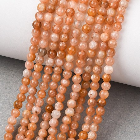Natural Sunstone Beads Strands G-K423-A01-4mm-1