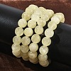 Natural Golden Silk Jade Round Beaded Stretch Bracelets for Women BJEW-F535-01D-1