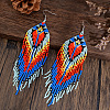 Bohemian Handmade Glass Tassel Dangle Earrings XY6798-4