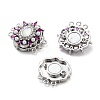 Brass Micro Pave Clear Cubic Zirconia Magnetic Clasps KK-C066-01P-2