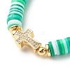 Polymer Clay Heishi Beads Stretch Bracelet for Women BJEW-JB07207-05-4